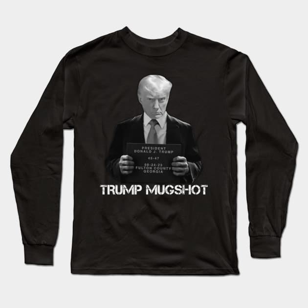 Trump Mugshot Long Sleeve T-Shirt by BUBBLEMOON